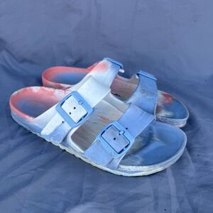 Women’s 7-7.5 EU 38 Birkenstock Arizona Essentials EVA Sandal Marble Tie Dye
